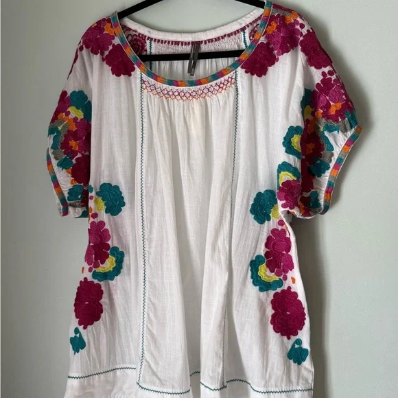 BY ANTHROPOLOGIE EMBROIDERED TUNIC TOP, Size Large, NWT - Picture 3 of 9